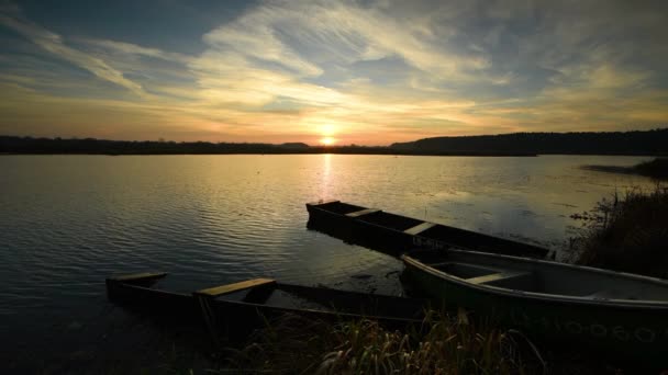 Beautiful Morning View Lake — Stok video