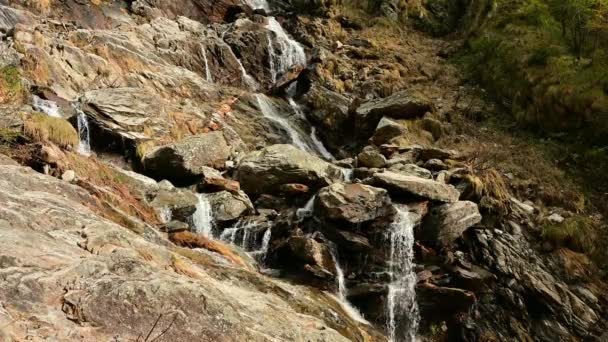 Waterfall Mountains Autumn — Vídeos de Stock