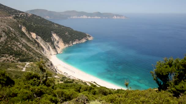 Pantai Myrtos Kefalonia Yunani — Stok Video