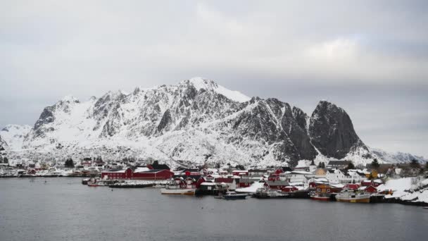 挪威洛福顿岛冬季景观 — 图库视频影像