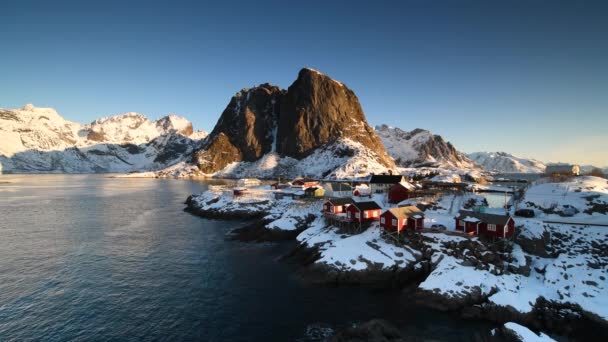 Winterlandschap Van Noorwegen Verheven Eilanden — Stockvideo