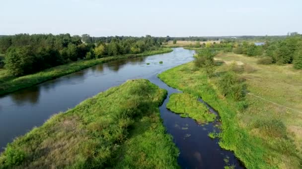 川のドローン空中撮影 — ストック動画