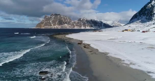 挪威洛福顿岛冬季景观 — 图库视频影像