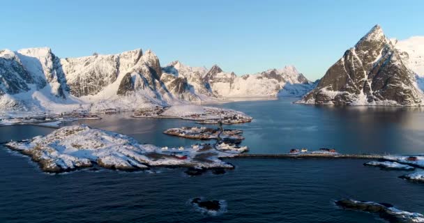 Zimní Krajina Norska Lofoten Ostrovy — Stock video