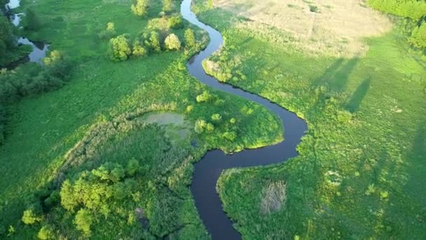 Tiro Aéreo Dron Del Río Natural — Vídeos de Stock