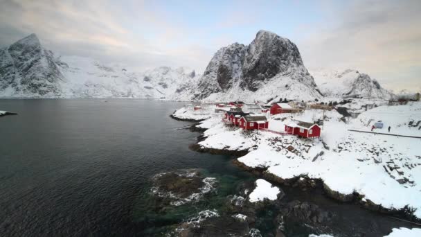 Paisaje Drones Noruega Lofotens — Vídeo de stock