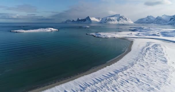 Winterlandschaft Der Norwegischen Lofoten Inseln — Stockvideo