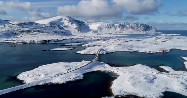 Paisaje Invernal Noruega Islas Lofoten — Vídeos de Stock