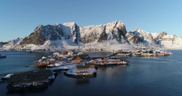 Vinterlandskap Norge Lofoten Öar — Stockvideo