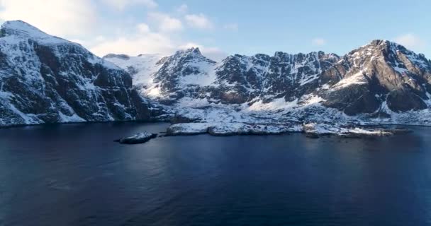 Winterlandschaft Der Norwegischen Lofoten Inseln — Stockvideo