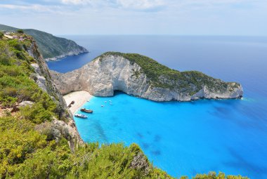 Navagio beach in Greece clipart