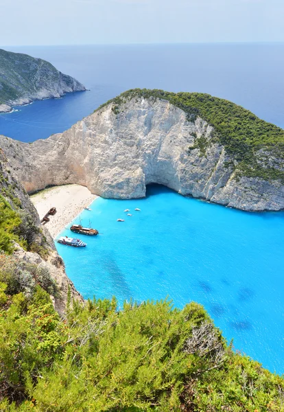 Navagio beach w Grecji — Zdjęcie stockowe