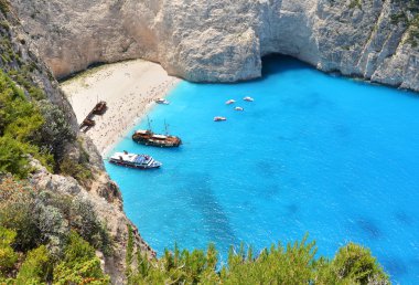 Smuggler's shipwreck in Navagio beech clipart