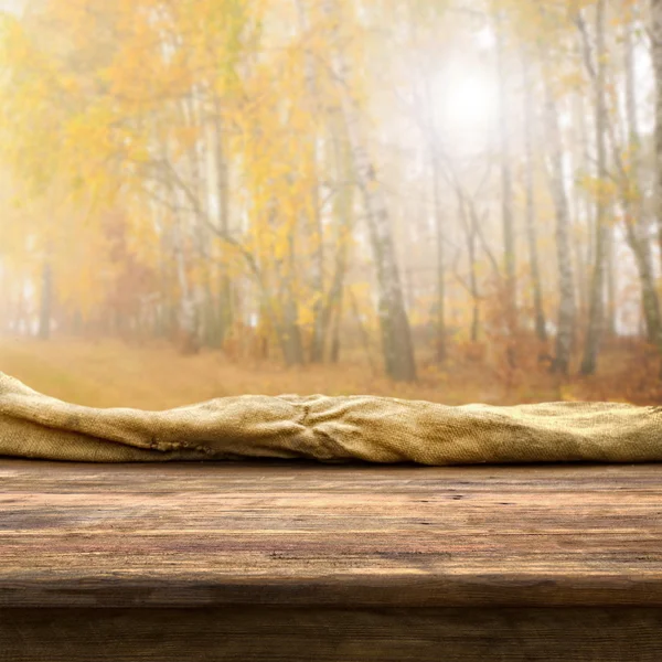 Empty table in the forest — Stock Photo, Image