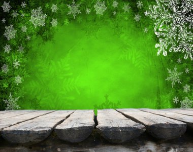 Yeşil Noel arka plana sahip boş tablo