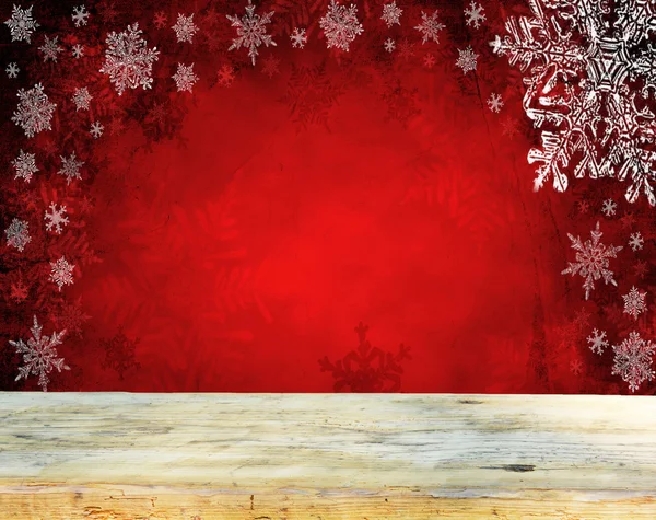 红色圣诞背景空表 — 图库照片