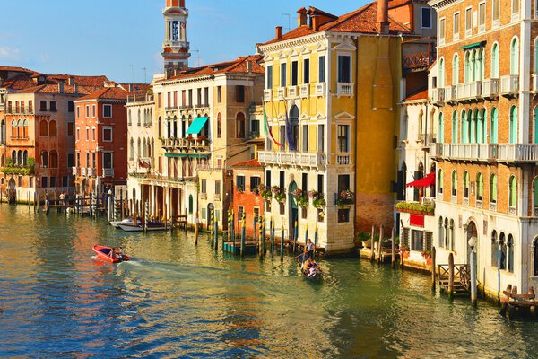 Historical old canal in Venice