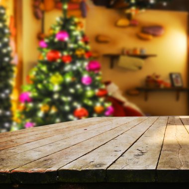 Boş tablo bulanık Noel ağacı ile