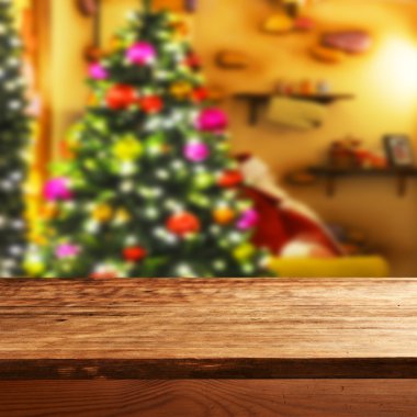 Boş tablo bulanık Noel ağacı ile