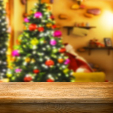 Boş tablo bulanık Noel ağacı ile