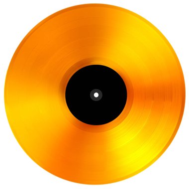 Altın disk müzik LP ödülü beyaza izole edildi. 