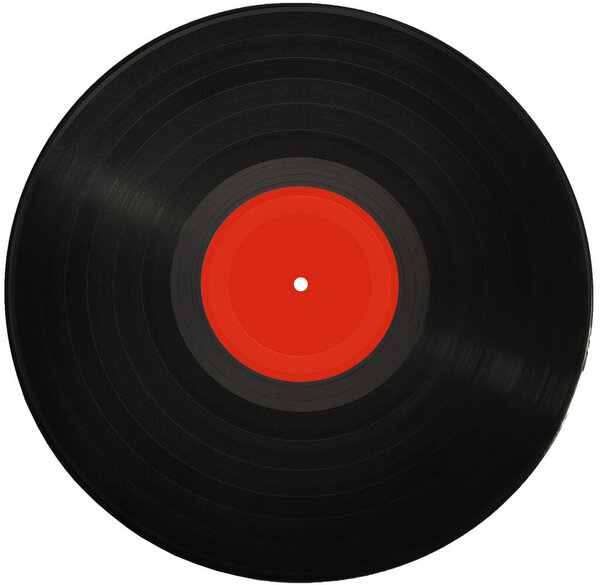 Gramophone record long played record vinyl. Black and red