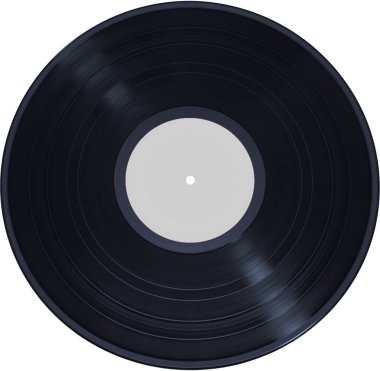 Beyaz arka planda plaklar, izole edilmiş. Siyah LP. Beyaz arkaplanda eski vinil kayıt (disk)