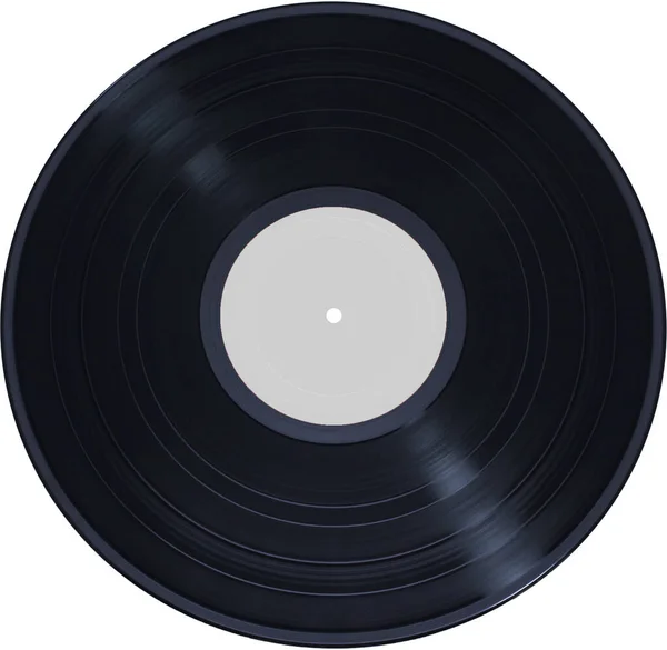 Vinyl Record White Background Isolated Black Old Vinyl Record Disc — Stock Photo, Image