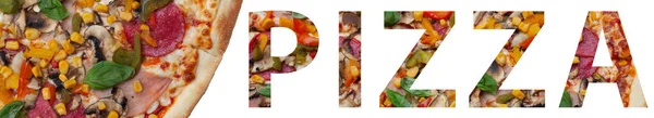 Pizza Lettering Concept Banner Text — Stock Photo, Image