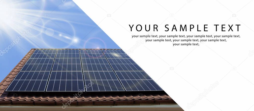 Solar panel, photovoltaic, alternative electricity source - copy space for text. BIG BANNER