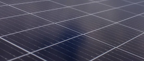 Detalhe Tiro Painel Solar Fonte Energia Renovável — Fotografia de Stock