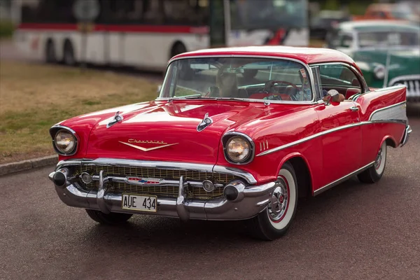 Rattvik, İsveç - 27 Temmuz 2013: Klasik Araba Haftası Rttvik Rattvik, Chevrolet Bel Air.