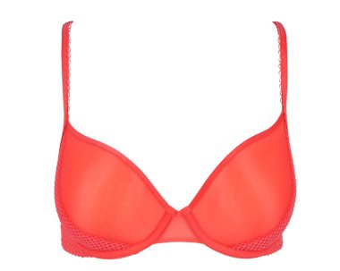 Kayışlar ve Kupalar Üzerine Ayrıntılı Kırmızı Sütyen