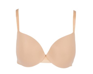 Beyazların İzole Arkaplan Üzerine Bej Kadın Sütyeni