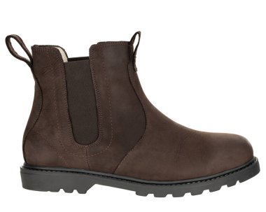 Kahverengi Nubuck Chelsea ayak bileği botu izole edildi