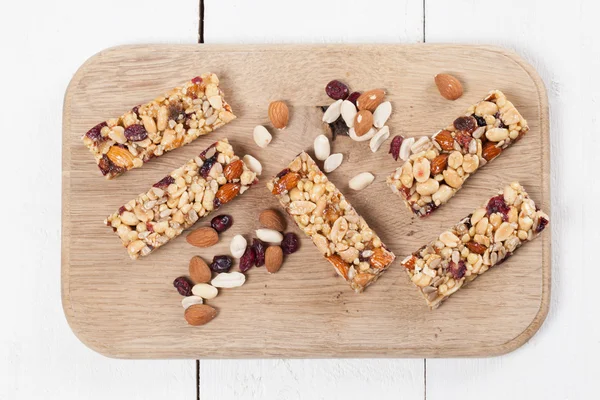 Granola bars with nuts, seeds and cranberries — Stock Photo, Image