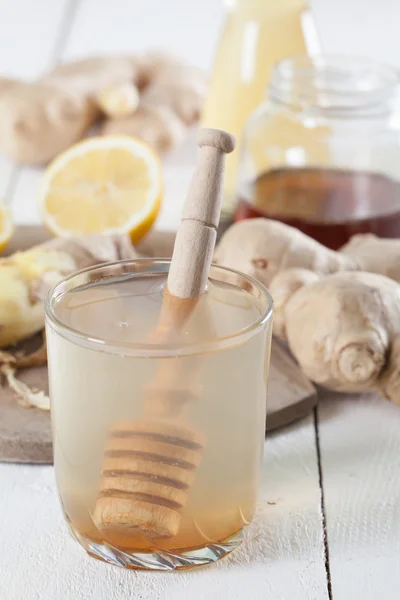 Ginger nápoj s medem a citronem — Stock fotografie