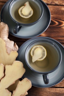 Limonlu zencefil çayı