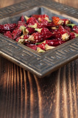 Bir kase kuru chilies