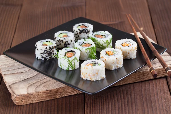Conjunto de sushi Uramaki Fotografias De Stock Royalty-Free
