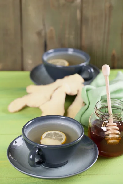 Tè allo zenzero con miele e limone — Foto Stock