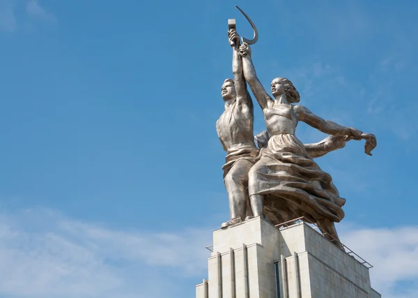 Trabalhador e Kolkhoz Mulher escultura — Fotografia de Stock