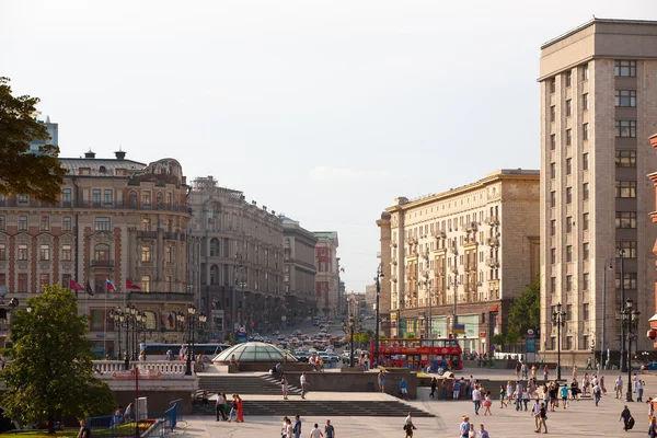 Plac Manezh i ulicy Tverskaya — Zdjęcie stockowe