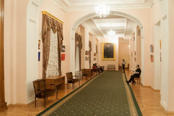 Interno del foyer rosa al Conservatorio di Mosca — Foto Stock