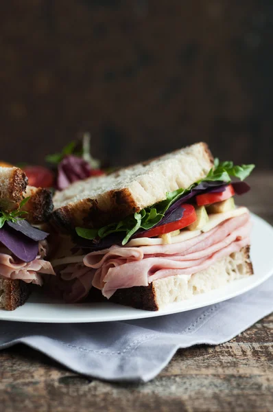 Broodje ham — Stockfoto