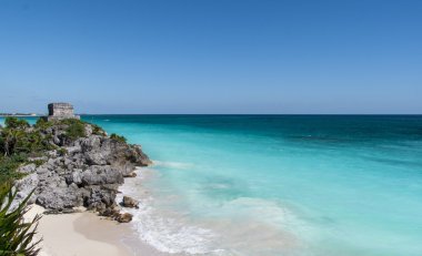 Maya harabelerini Tulum Beach, Meksika