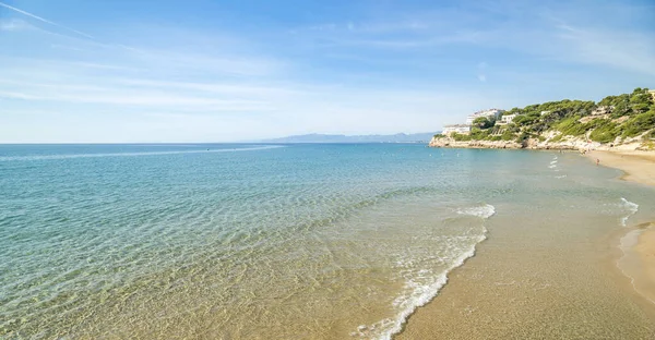 Panoramic view of blue mediterranean sea in Salou, Costa dorada, Spain — Stock Photo, Image