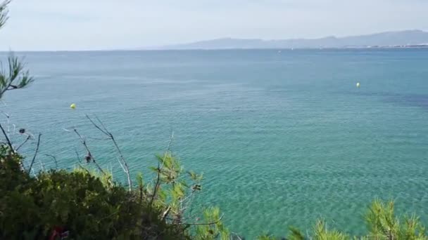 西班牙科斯塔多拉达Salou蓝色地中海全景 — 图库视频影像