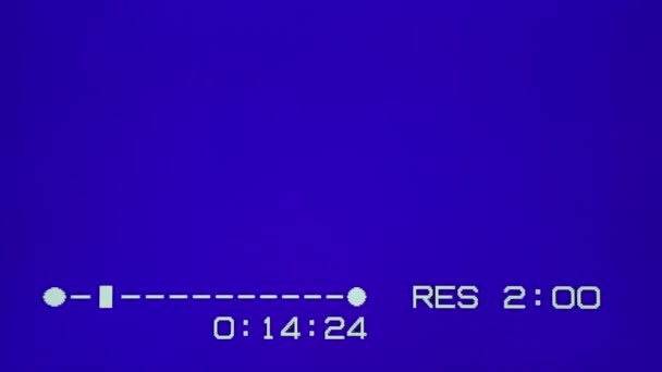 Véritable écran VHS Analogique bleu avec des actions stop et Ejection — Video