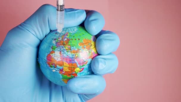 Global Covid19 Impfstrategie-Konzept. Impfstoffe gegen COVID. — Stockvideo